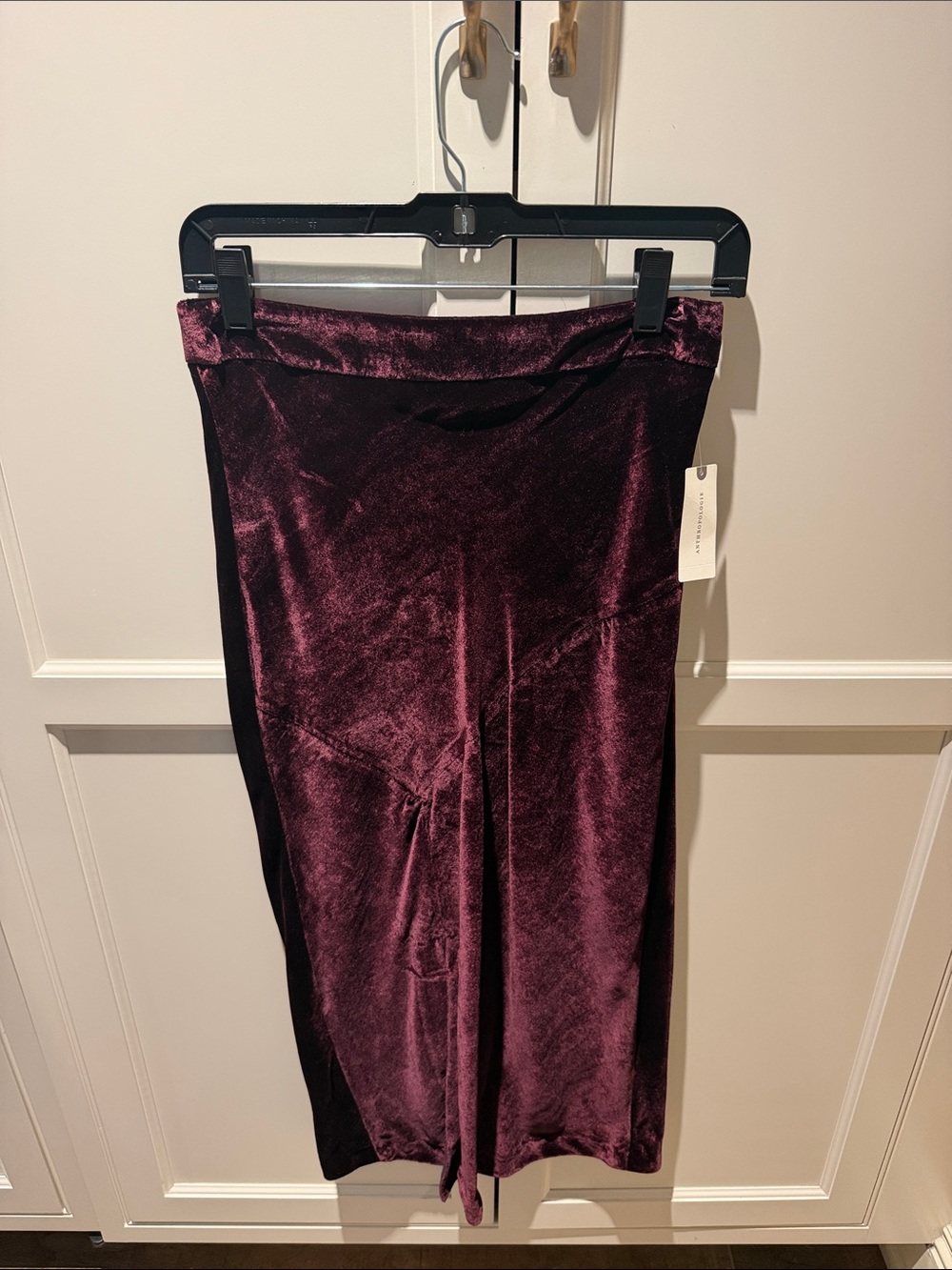 Anthropologie Velvet Pencil Skirt in Deep Plum